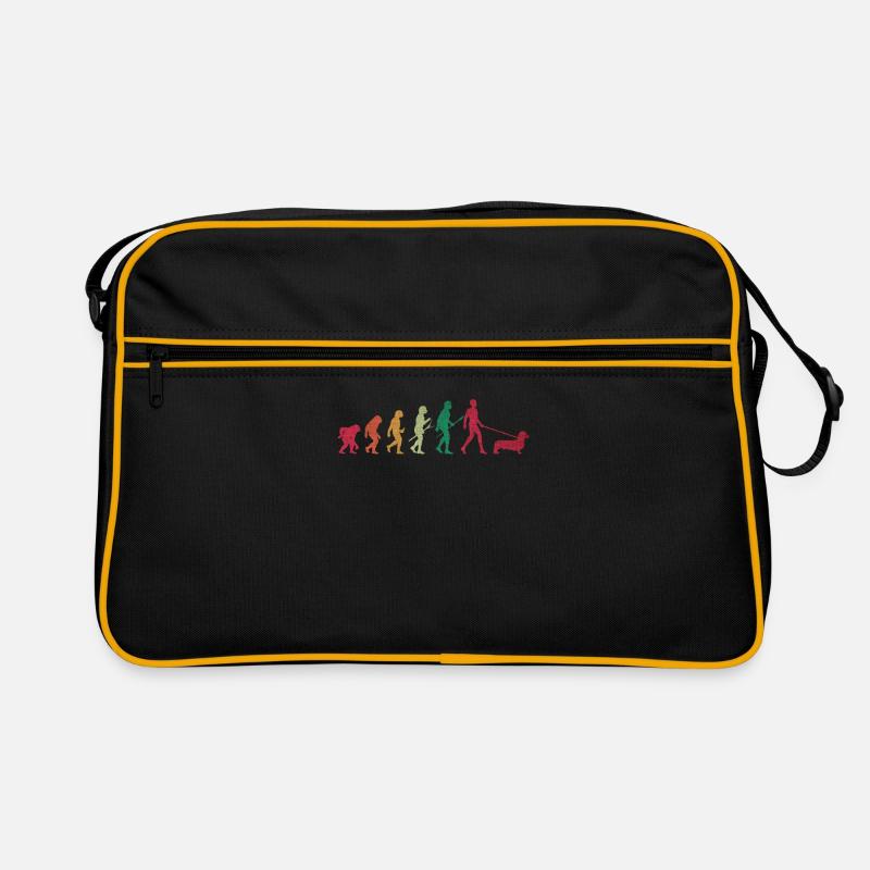 Evolution Dackel Hundehalter Hundebesitzer Motiv Retro Tasche