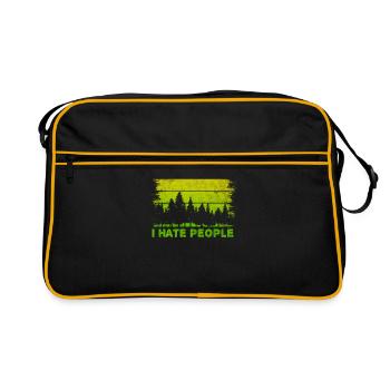 I Hate People I Hate People Sarcastic Motive - Retro Bag - black/gold - Front