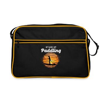 Stand Up Paddling SUP Paddleboard Paddler Gift - Retro Bag - black/gold - Front