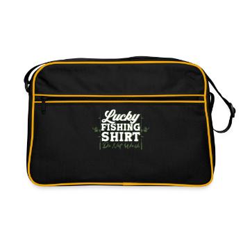 Cadeau de poisson pêcheur pêcheur pêcheur - Sac Retro - noir/or - Devant