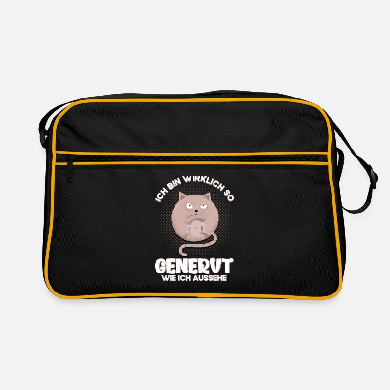 Genervt Katze Grumpy Geschenk Retro Tasche