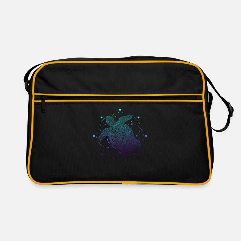 Tribal Turtle Ocean Diving Gift - Retro Bag - black/gold