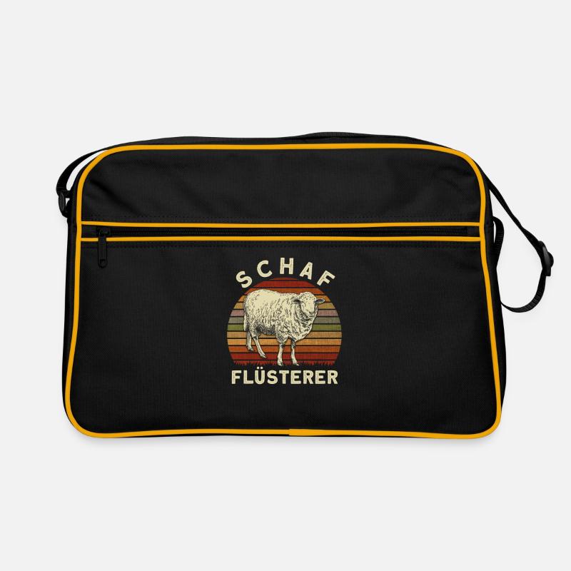 Schaf Flüsterer Schafe Bauernhof Lamm Wolle Motiv Retro Tasche