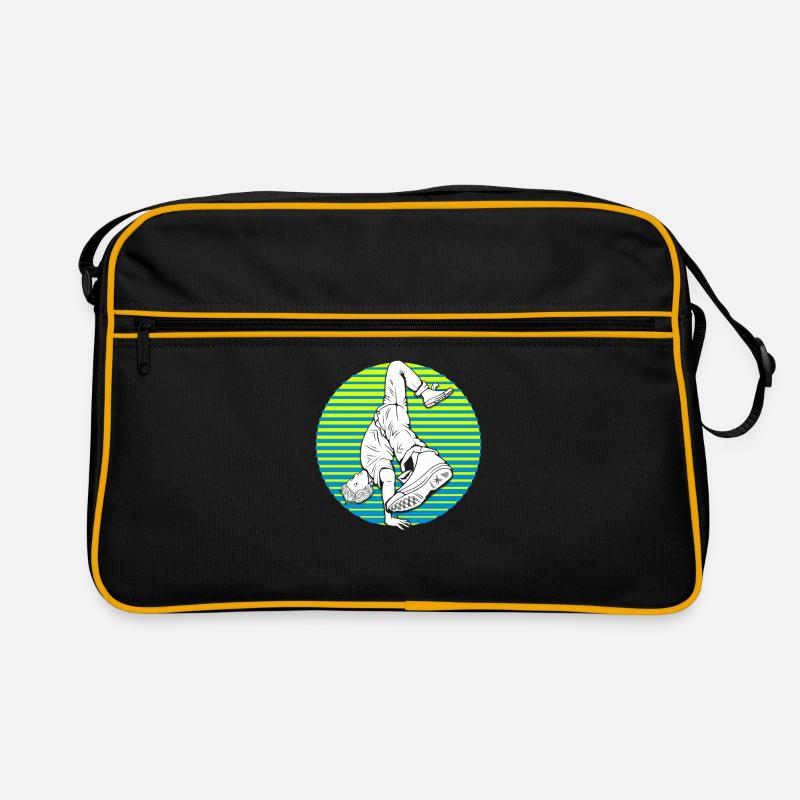 Breakdance Breakdancer Silhouette Geschenk - Retro Tasche - Schwarz/Gold