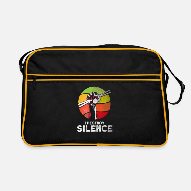 I Destroy Silence Drums Drummer Gift Retro Bag