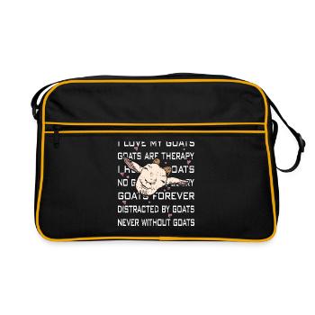 J'adore les chèvres | drôles de chèvres - Sac Retro - noir/or - Devant