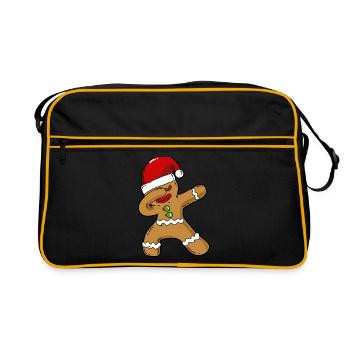 Dabbing biscuit Christmas - Retro Bag - black/gold - Front