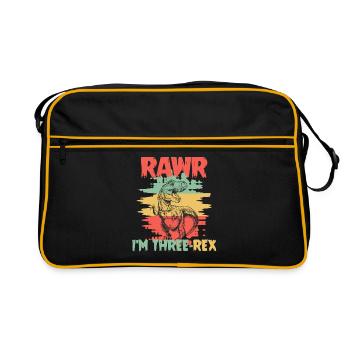 Rawr Tyrannosaurus Rex dinosaure T-rex - Sac Retro - noir/or - Devant