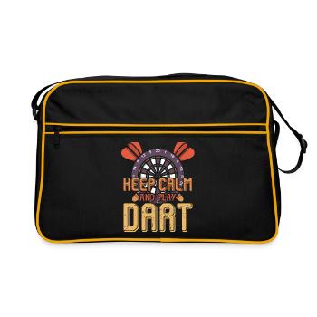 Keep calm and play dart - darts - Retro Bag - black/gold - Front