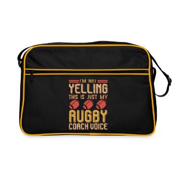 Rugby Coach Voice - rugby ball - Retro Bag - black/gold - Front
