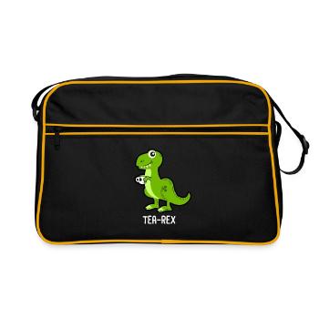 Tea-Rex Dinosaur Dino - Retro Bag - black/gold - Front
