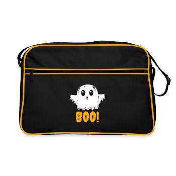 Fantôme Boo Halloween - Sac Retro - noir/or - Devant