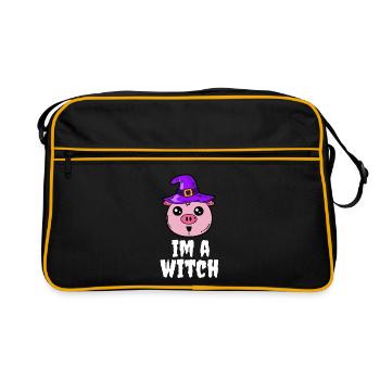 Je suis une sorcière - cochon de sorcières - Sac Retro - noir/or - Devant