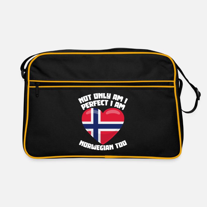 Norweger Perfekt Norwegen Norwegisch - Retro Tasche - Schwarz/Gold