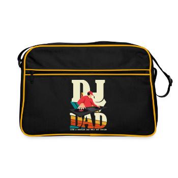 DJ Dad Produzent Beatmaker Papa Vatertag - Retro Tasche - Schwarz/Gold - Vorne