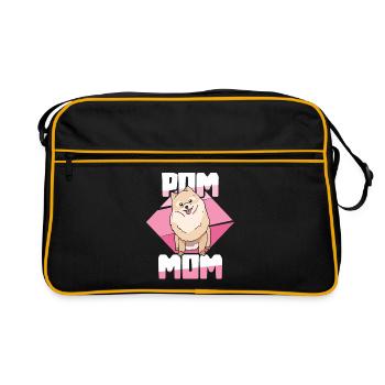 Pom Mom Pomeranian Zwergspitz Muttertag - Retro Tasche - Schwarz/Gold - Vorne