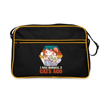I was normal 3 cats ago - Katzendame - Retro Tasche - Schwarz/Gold - Vorne