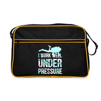 Je travaille bien sous pression - plongeurs - Sac Retro - noir/or - Devant