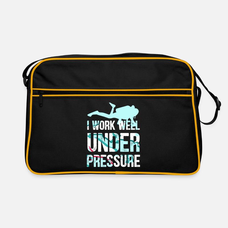 Je travaille bien sous pression - plongeurs - Sac Retro - noir/or