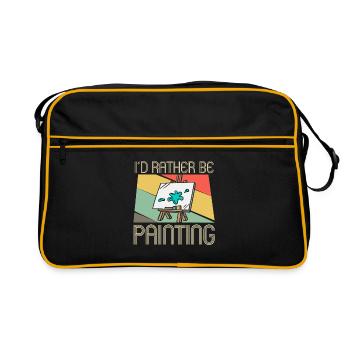 I’d Rather Be Painting - Peintre d’art - Sac Retro - noir/or - Devant
