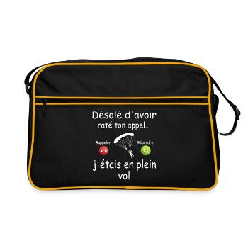 Désolé d'avoir raté ton appel parapente t-shirt - Sac Retro - noir/or - Devant