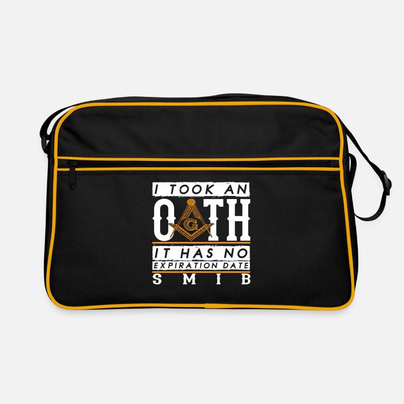 Freimaurer Geschenk I Masonic Freemasonry - Retro Tasche - Schwarz/Gold