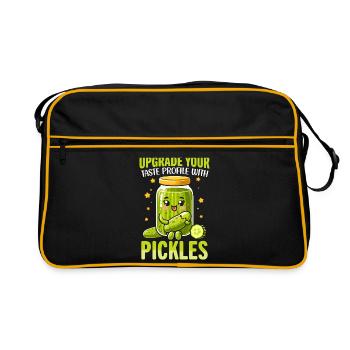 pickles- pickles gifts, pickles tshirt - Retro Bag - black/gold - Front