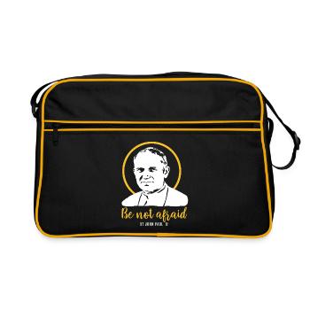 Fürchtet euch nicht - Papst Johannes Paul II JP2 - Retro Tasche - Schwarz/Gold - Vorne
