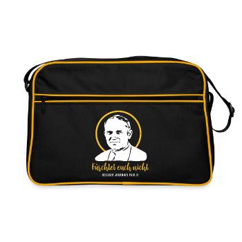 Fürchtet euch nicht - Papst Johannes Paul II JP2 - Retro Tasche - Schwarz/Gold - Vorne