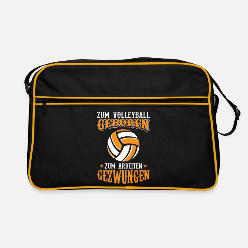 Beachvolleyball Spruch - Retro Tasche - Schwarz/Gold