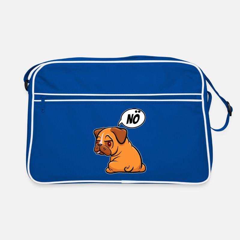 Nö, ich muss garnix - Mops - Spruch Retro Tasche