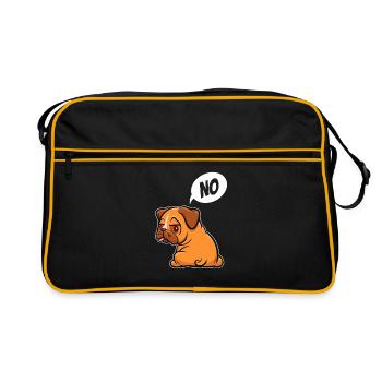 No, I don't have to do anything - Pug - saying - Retro Bag - black/gold - Front