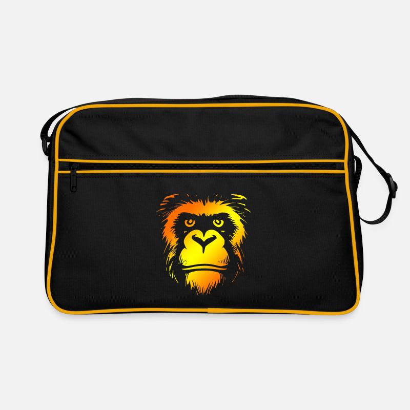 Fastnacht - Karneval - Kostüm - Spruch - Affe - Retro Tasche - Schwarz/Gold