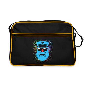 Fastnacht - Karneval - Kapitän - Kostüm - Retro Tasche - Schwarz/Gold - Vorne