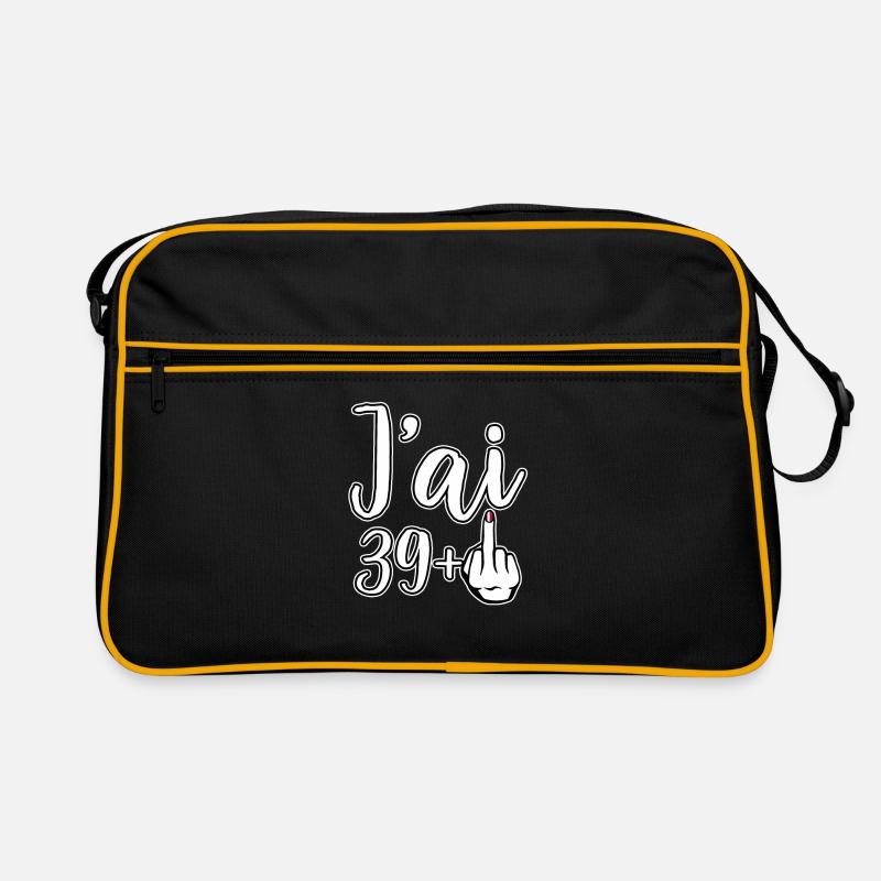 Ich bin 39 Plus 1 Mittelfinger 40. Geburtstag Retro Tasche
