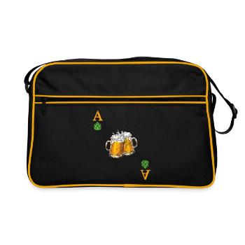 Hops is the  card - Beer - Ace - Playing card - Retro Bag - black/gold - Front