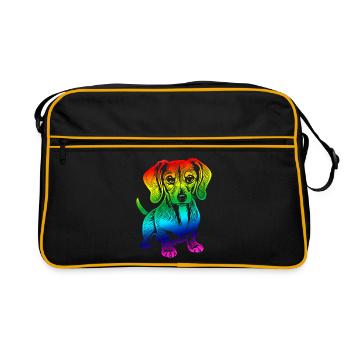 Teckel, mon fidèle compagnon - chiot - Sac Retro - noir/or - Devant