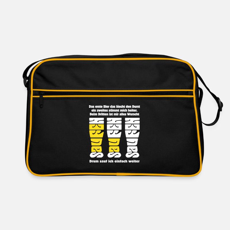 Durst - Bier trinken - saufen - Gedicht Retro Tasche