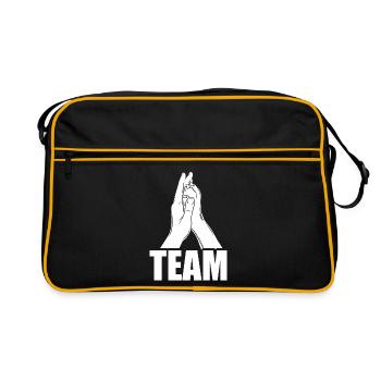 Main + patte de chien - High Five - Fan de chien - Sac Retro - noir/or - Devant