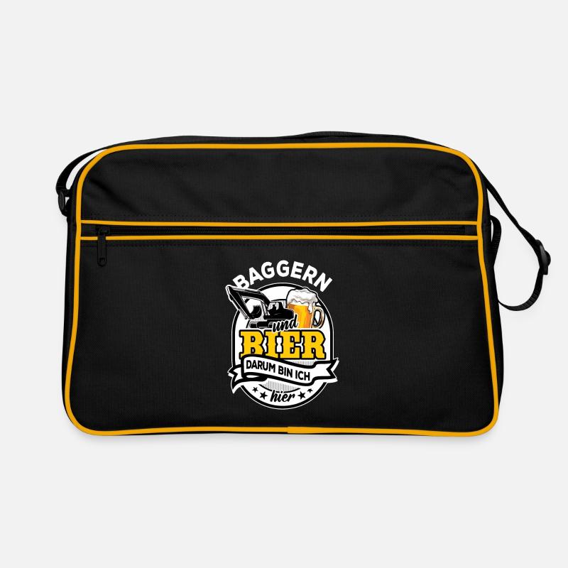Baggern & Bier - darum bin ich hier Retro Tasche