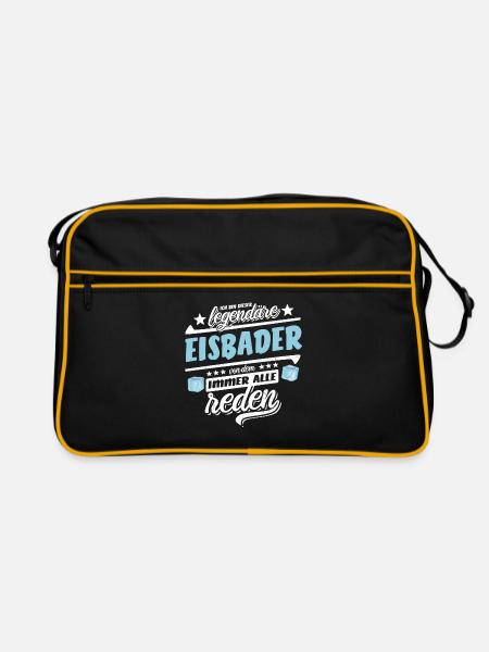 Ich bin der legendäre Eisbader von dem alle reden - Retro Tasche - Schwarz/Gold