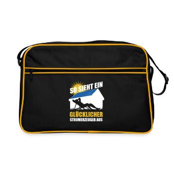 So sieht ein glücklicher Stromerzeuger aus - Solar - Retro Tasche - Schwarz/Gold - Vorne