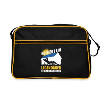So sieht ein legendärer Stromerzeuger aus - Solar - Retro Tasche - Schwarz/Gold - Vorne