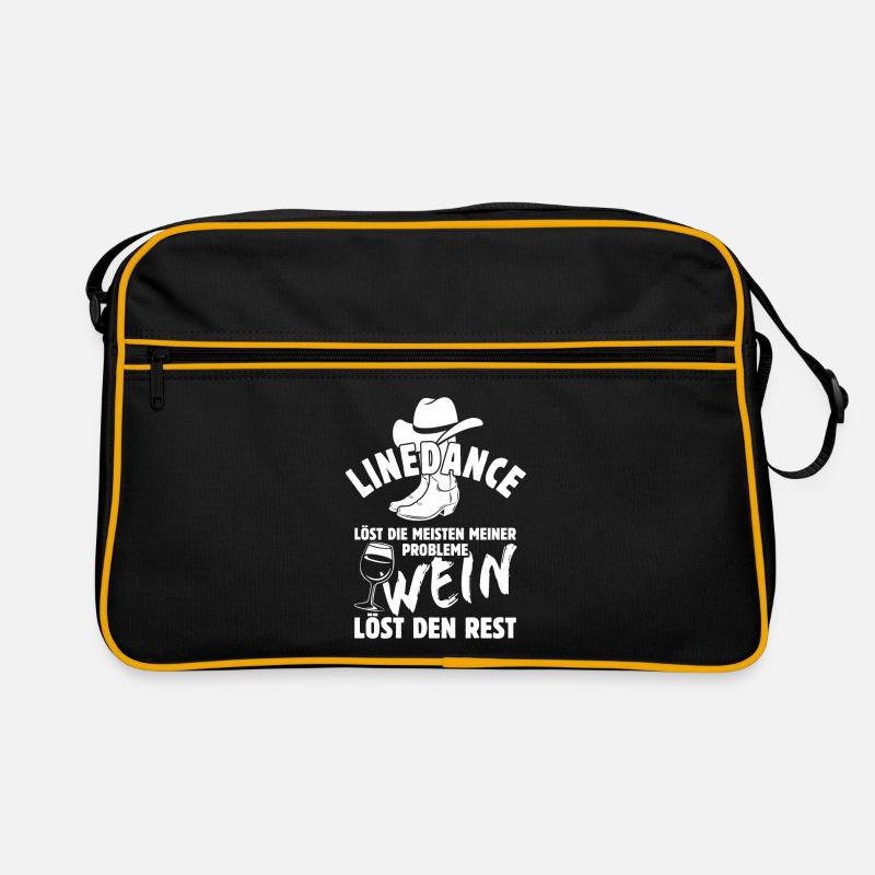 Linedance löst meine Probleme - Wein Spruch Retro Tasche