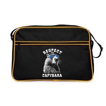 Respect Le Capybara - Spruch - Sac Retro - noir/or - Devant