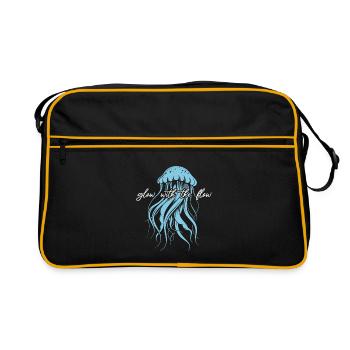 Brille avec le courant, Méduse avec des tentacules, Dire - Sac Retro - noir/or - Devant