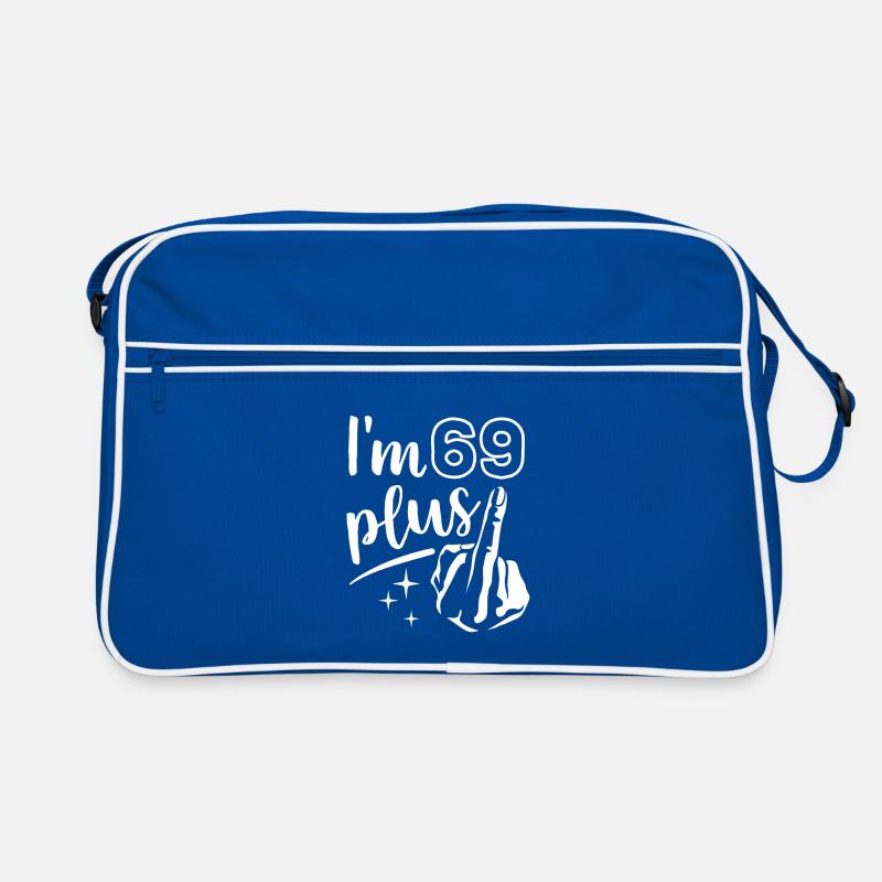 Ich bin 69 plus 1, Mittelfinger 70. Geburtstag Retro Tasche