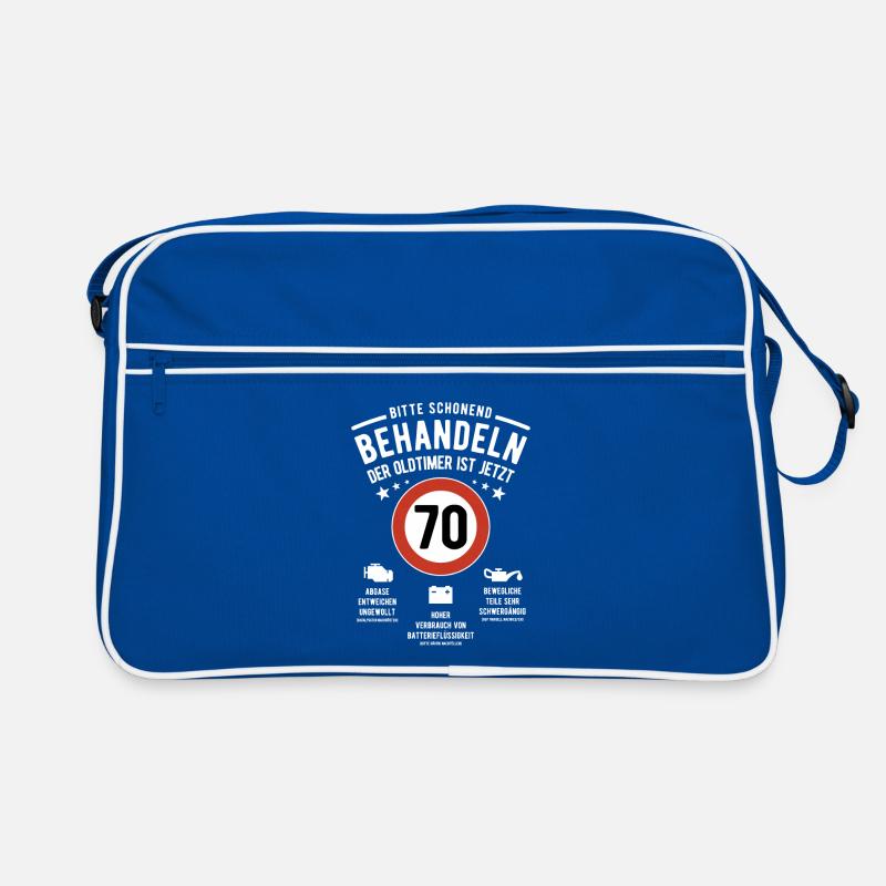 Oldtimer schonend behandeln - 70. Geburtstag Retro Tasche