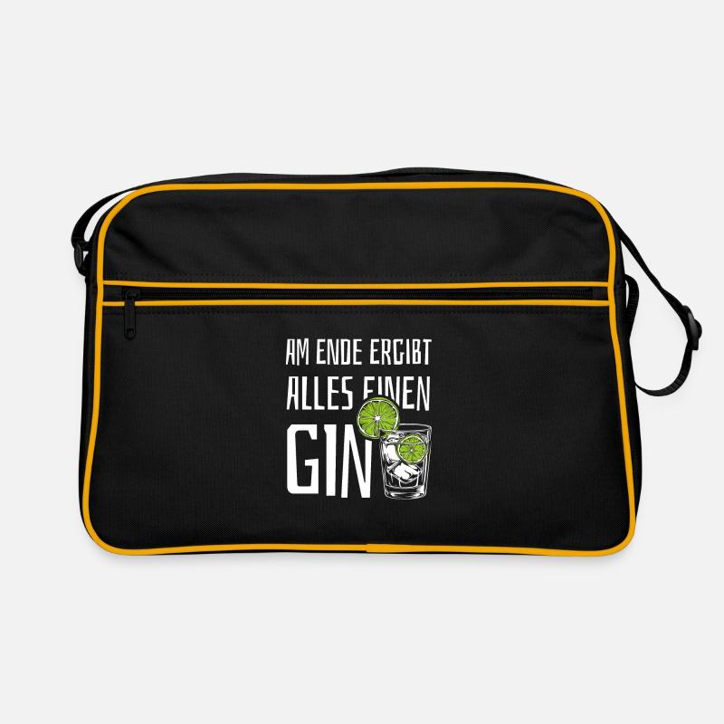 Am Ende ergibt alles einen Gin - Spruch Retro Tasche