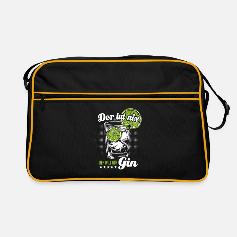 Der tut nix der will nur Gin - Spruch Retro Tasche